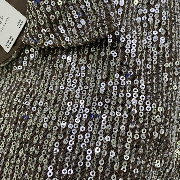 NWT ANTHROPOLOGIE Flat White Sequin Tunic Dress size MP PM Taupe color new - Picture 6 of 6